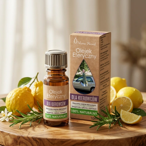 Vera Nord olejek eteryczny Dla kierowców 10 ml. 100% naturalny i organiczny. Ożywia umysł i wspomaga koncentracje.